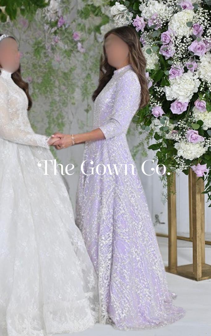 Lavender Exquisite Gown with Shimmering Beaded Bodice