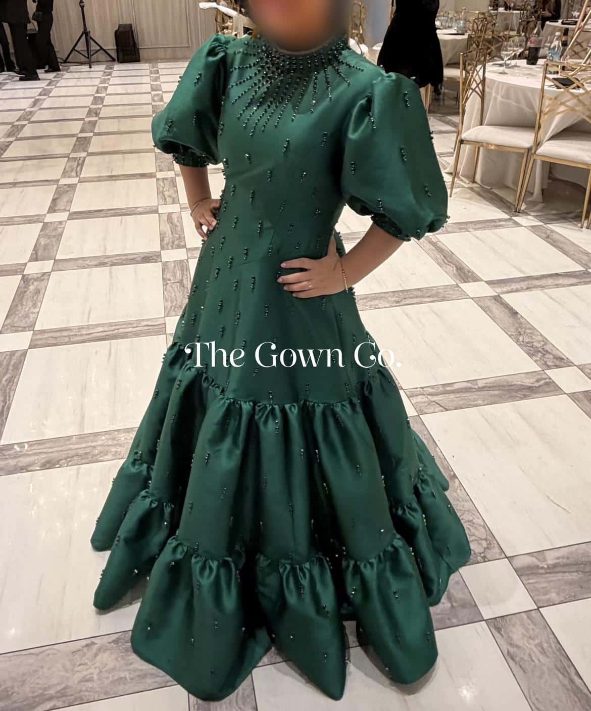 Emerald Green Miri Satin Gown