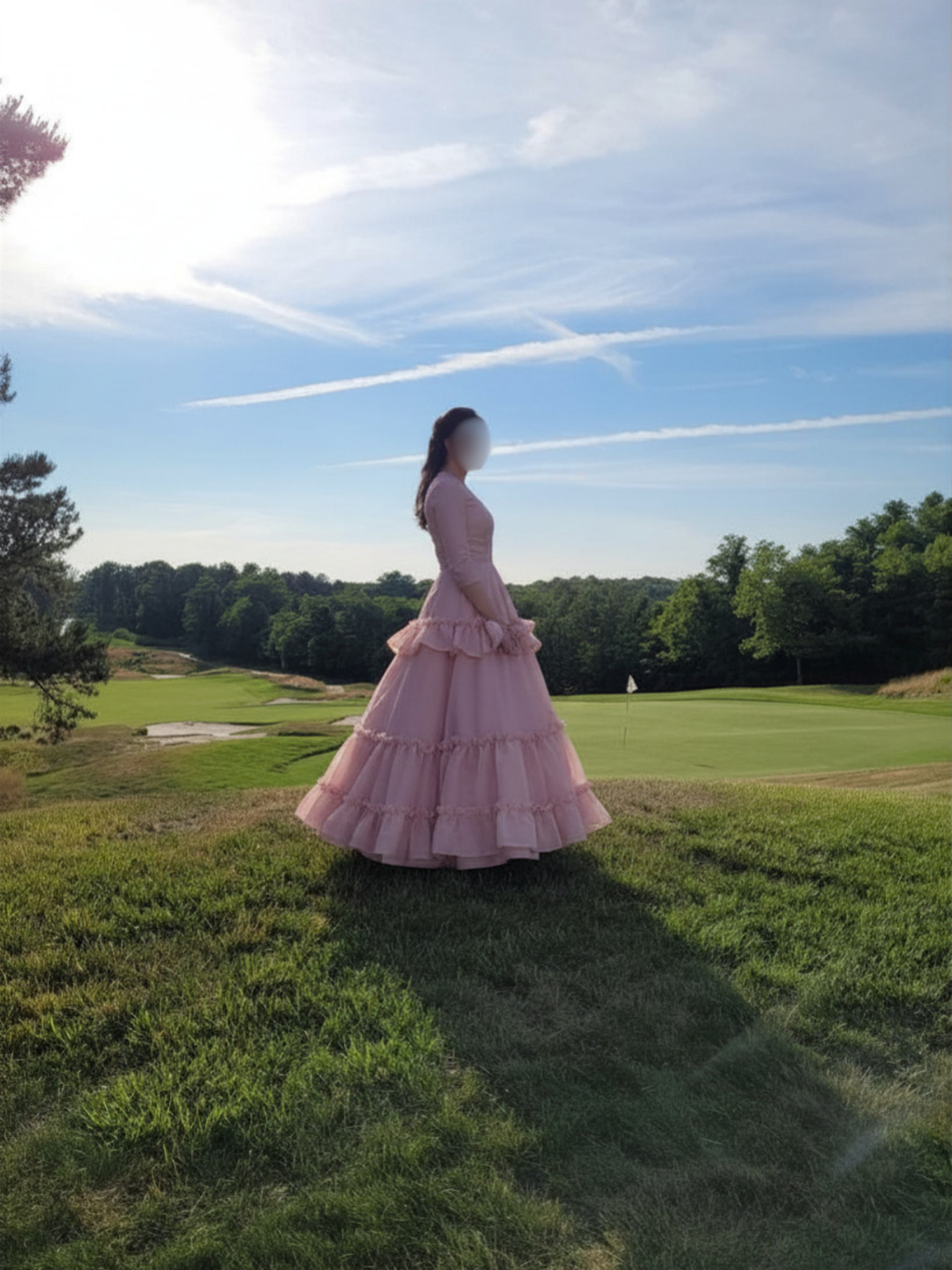 Beautiful Exquisite Soft Pink Gown with Tiered Skirt