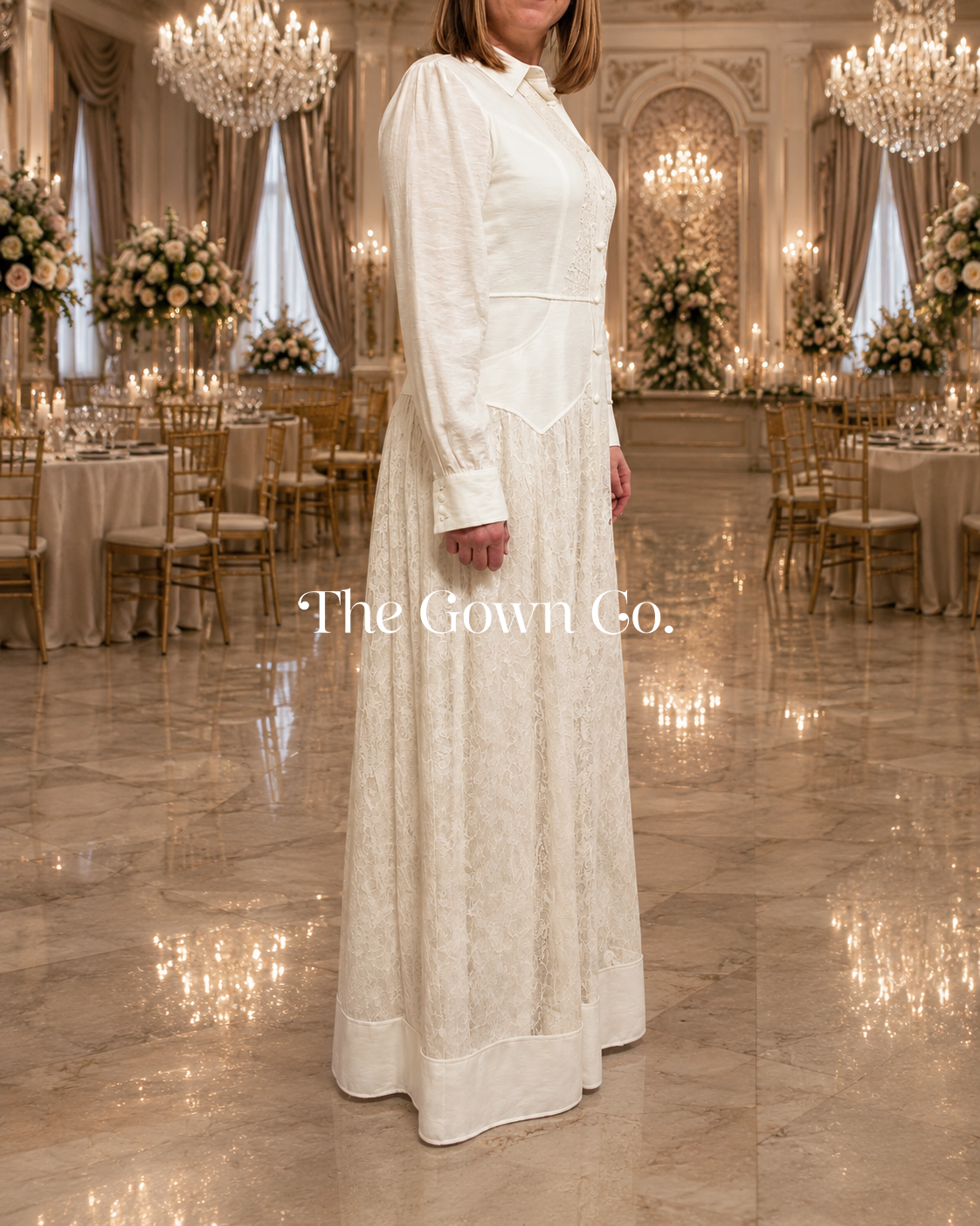 Ivory lace gown